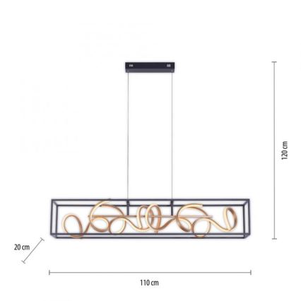 Paul Neuhaus 2416-18 - Candelabro num fio fosco LED SELINA 4xLED/10,2W/230V