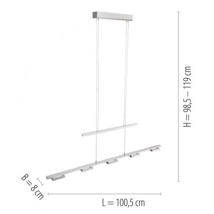 Paul Neuhaus 2446-55 - Candelabro suspenso LED com regulação INIGO 5xLED/4W/230V