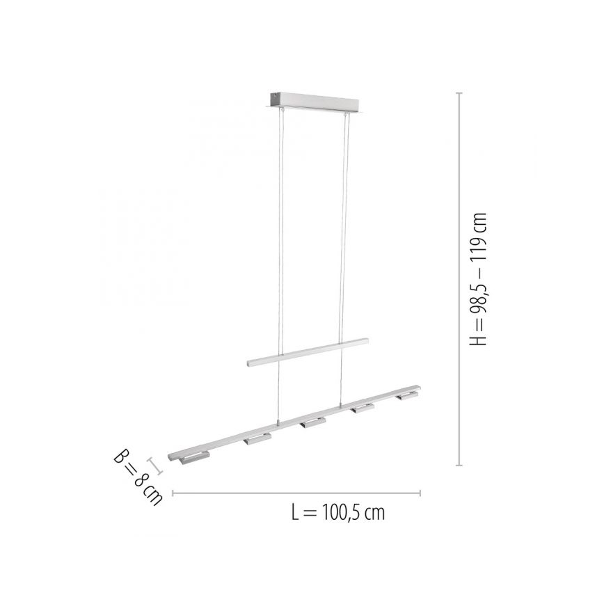 Paul Neuhaus 2446-55 - Candelabro suspenso LED com regulação INIGO 5xLED/4W/230V