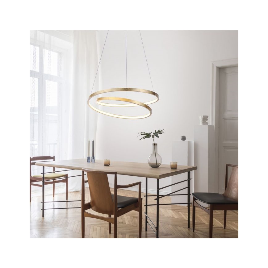 Paul Neuhaus 2472-12 - Candelabro suspenso LED com regulação ROMAN LED/30W/230V dourado