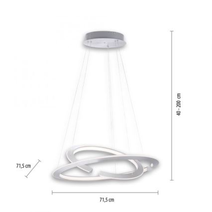 Paul Neuhaus 2491-55 - Candelabro suspenso LED com regulação ALESSA 2xLED/26W/230V + CR
