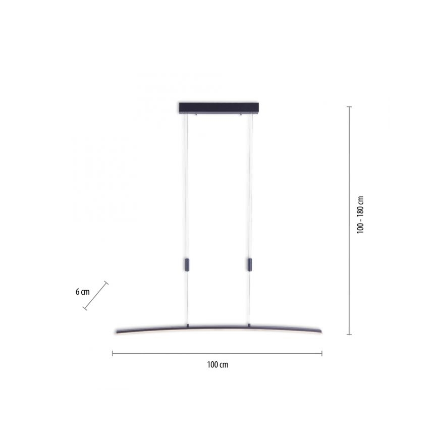 Paul Neuhaus 2530-13 - Candelabro suspenso LED com regulação JANINA LED/27W/230V