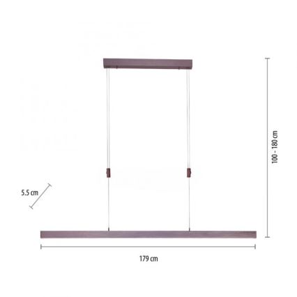 Paul Neuhaus 2568-24 - Candeeiro LED com regulação da luz num fio ADRIANA LED/14W/230V