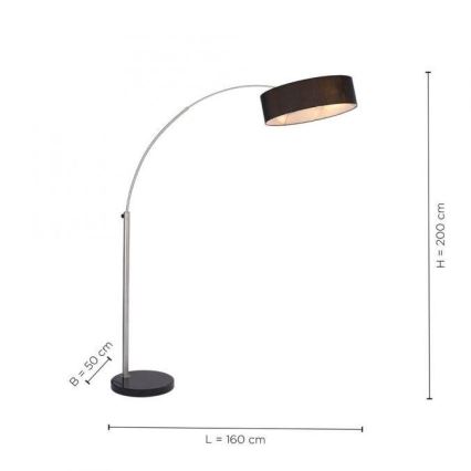 Paul Neuhaus 307-55 - Candeeiro de chão PETRO 3xE27/60W/230V