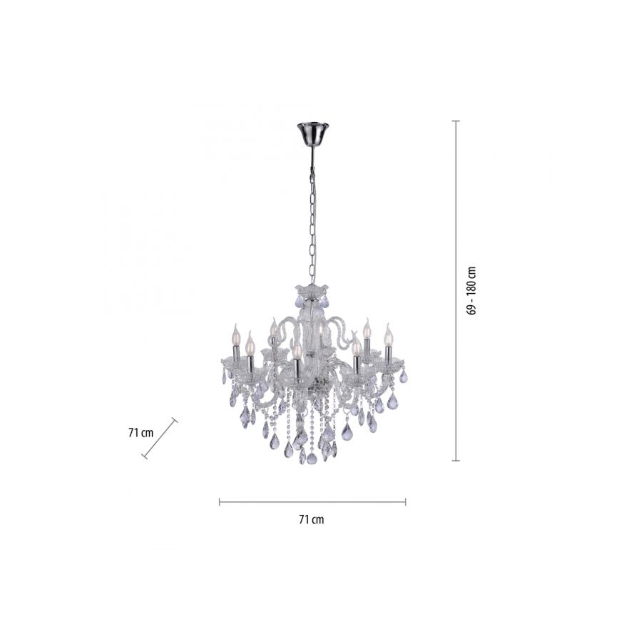 Paul Neuhaus 3081-00 - Candelabro suspenso de cristal GRACIA 8xE14/40W/230V
