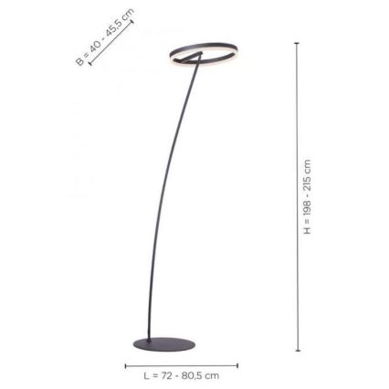 Paul Neuhaus 381-13 - Candeeiro de chão LED com regulação TITUS LED/19,5W/230V