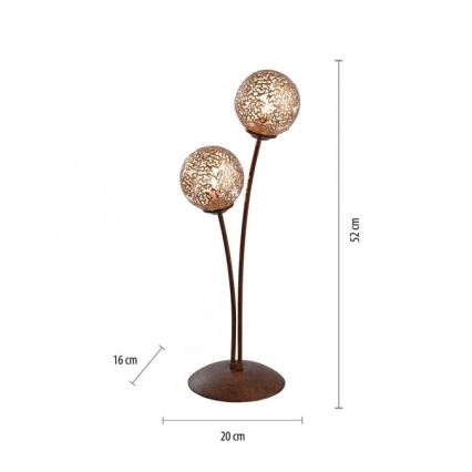 Paul Neuhaus 4032-48 - Lâmpada de mesa GRETA 2xG9/40W/230V