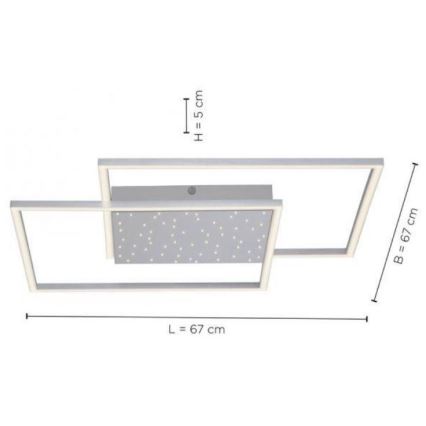 Paul Neuhaus 6024-55 - Candelabro montado à superfície LED com regulação YUKI LED/49W/230V + controlo remoto