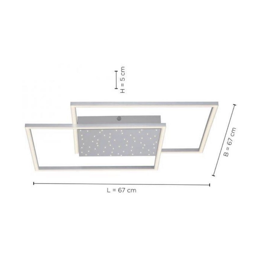 Paul Neuhaus 6024-55 - Candelabro montado à superfície LED com regulação YUKI LED/49W/230V + controlo remoto
