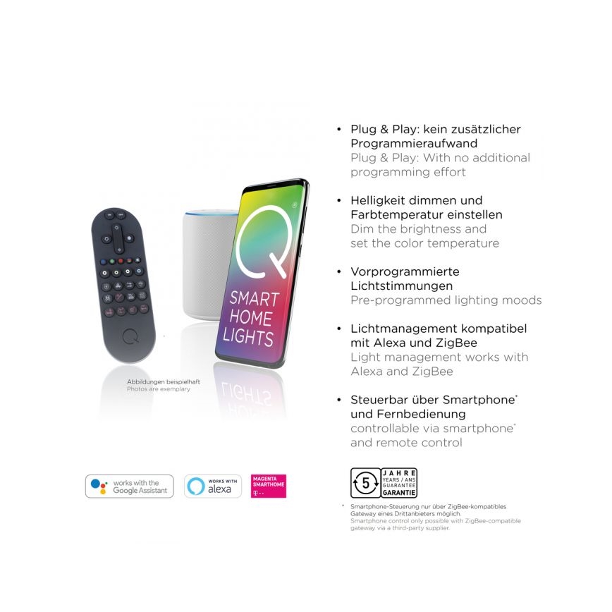 Paul Neuhaus 6071-18 - Iluminação de teto LED com regulação Q-PIATO LED/35W/230V diâmetro 51 cm 2700-5000K Wi-Fi + comando