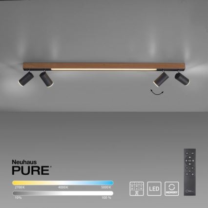 Paul Neuhaus 6121-79 - Foco LED com regulação PURE 4xLED/4W/230V + LED/9W 2700-5000K + comando