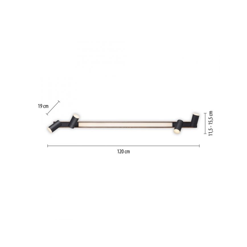 Paul Neuhaus 6121-79 - Foco LED com regulação PURE 4xLED/4W/230V + LED/9W 2700-5000K + comando