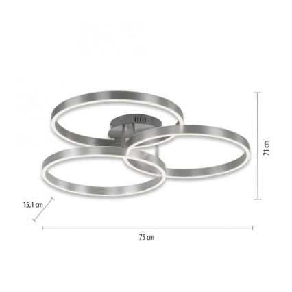 Paul Neuhaus 6233-55 - Iluminação de teto LED com regulação PAAN LED/45,5W/230V 2700-5000K + comando