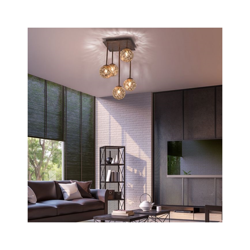 Paul Neuhaus 6234-48 - Candelabro suspenso GRETA 5xG9/40W/230V