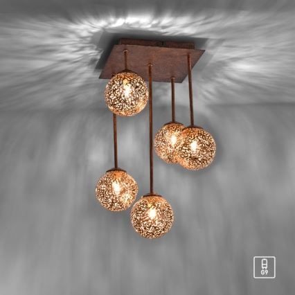 Paul Neuhaus 6234-48 - Candelabro suspenso GRETA 5xG9/40W/230V