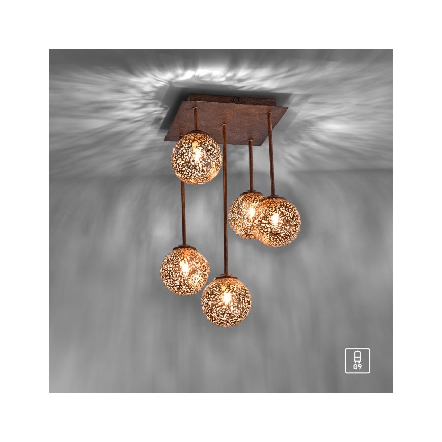 Paul Neuhaus 6234-48 - Candelabro suspenso GRETA 5xG9/40W/230V