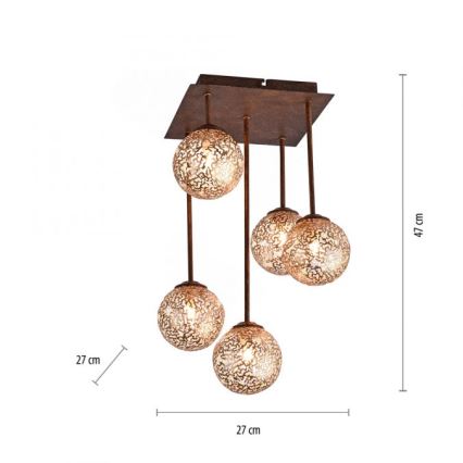 Paul Neuhaus 6234-48 - Candelabro suspenso GRETA 5xG9/40W/230V