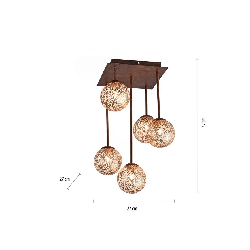 Paul Neuhaus 6234-48 - Candelabro suspenso GRETA 5xG9/40W/230V