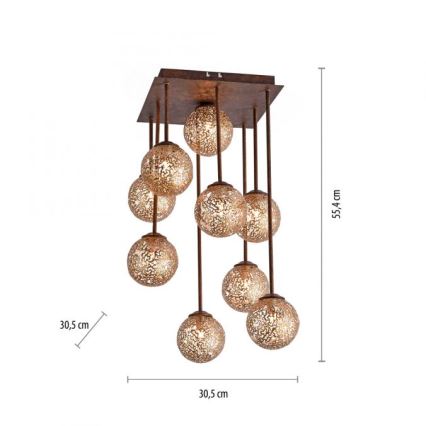 Paul Neuhaus 6238-48 - Candelabro suspenso GRETA 9xG9/40W/230V