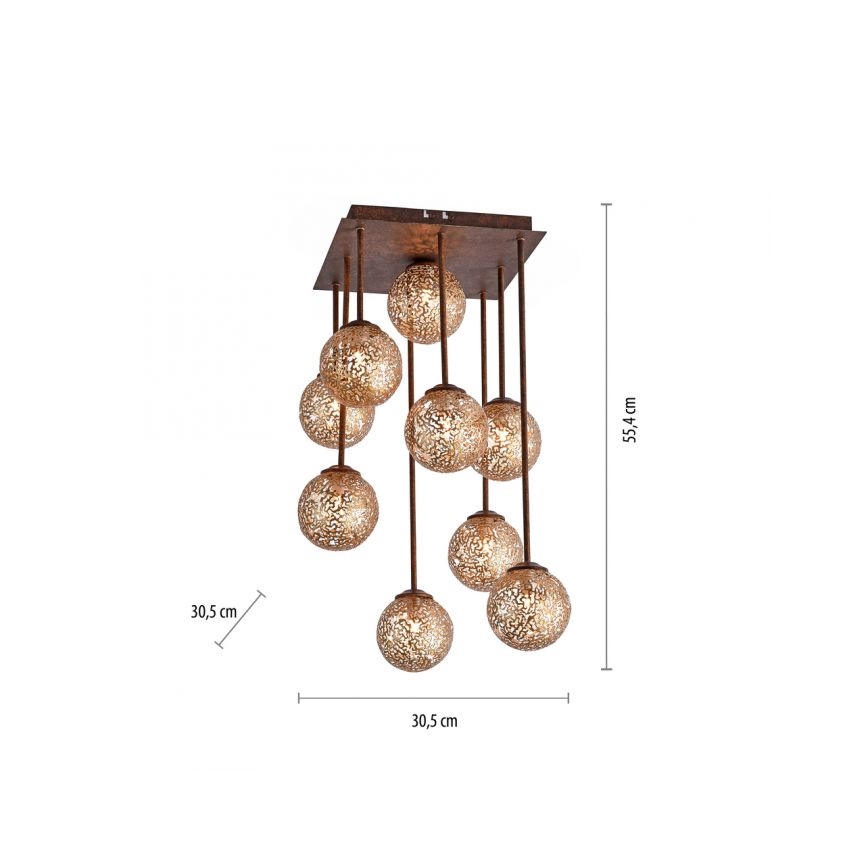 Paul Neuhaus 6238-48 - Candelabro suspenso GRETA 9xG9/40W/230V