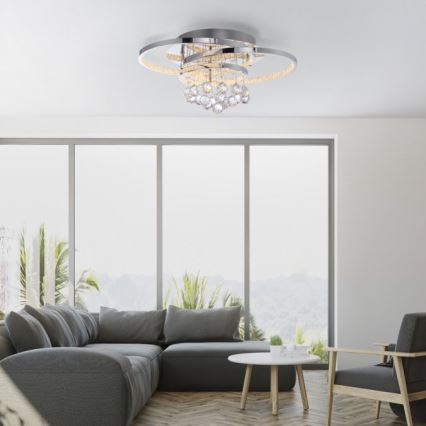 Paul Neuhaus 6267-17 - Iluminação de teto LED com regulação ROTAZO LED/32W/230V diâmetro 45 cm cromado brilhante