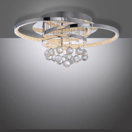 Paul Neuhaus 6267-17 - Iluminação de teto LED com regulação ROTAZO LED/32W/230V diâmetro 45 cm cromado brilhante