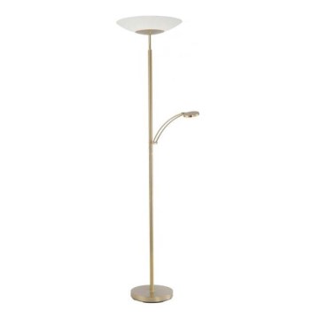 Paul Neuhaus - 655-60 - Candeeiro de chão LED com regulação ALFRED 1xLED/28W/230V+1xLED/4W/230V latão
