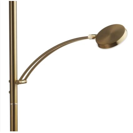 Paul Neuhaus - 655-60 - Candeeiro de chão LED com regulação ALFRED 1xLED/28W/230V+1xLED/4W/230V latão