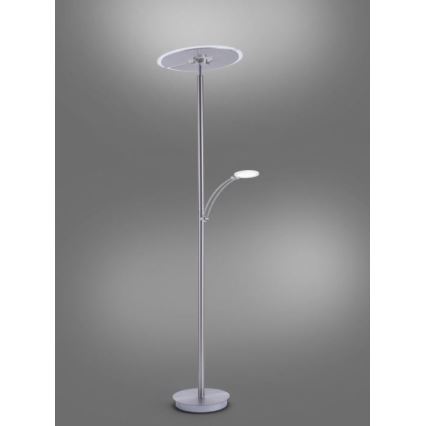 Paul Neuhaus 673-55 - Candeeiro de chão LED com regulação ARTUR 2xLED/21W/230V+1xLED/6W cromado brilhante