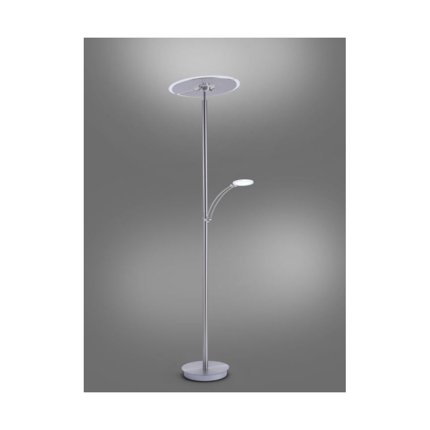 Paul Neuhaus 673-55 - Candeeiro de chão LED com regulação ARTUR 2xLED/21W/230V+1xLED/6W cromado brilhante