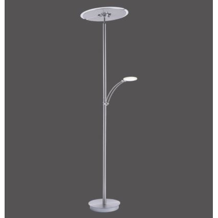 Paul Neuhaus 673-55 - Candeeiro de chão LED com regulação ARTUR 2xLED/21W/230V+1xLED/6W cromado brilhante