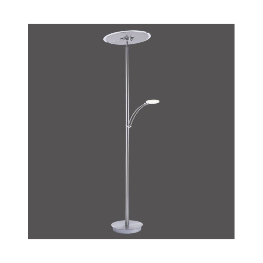 Paul Neuhaus 673-55 - Candeeiro de chão LED com regulação ARTUR 2xLED/21W/230V+1xLED/6W cromado brilhante