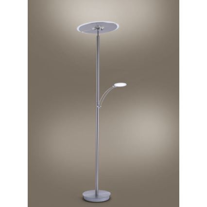 Paul Neuhaus 673-55 - Candeeiro de chão LED com regulação ARTUR 2xLED/21W/230V+1xLED/6W cromado brilhante
