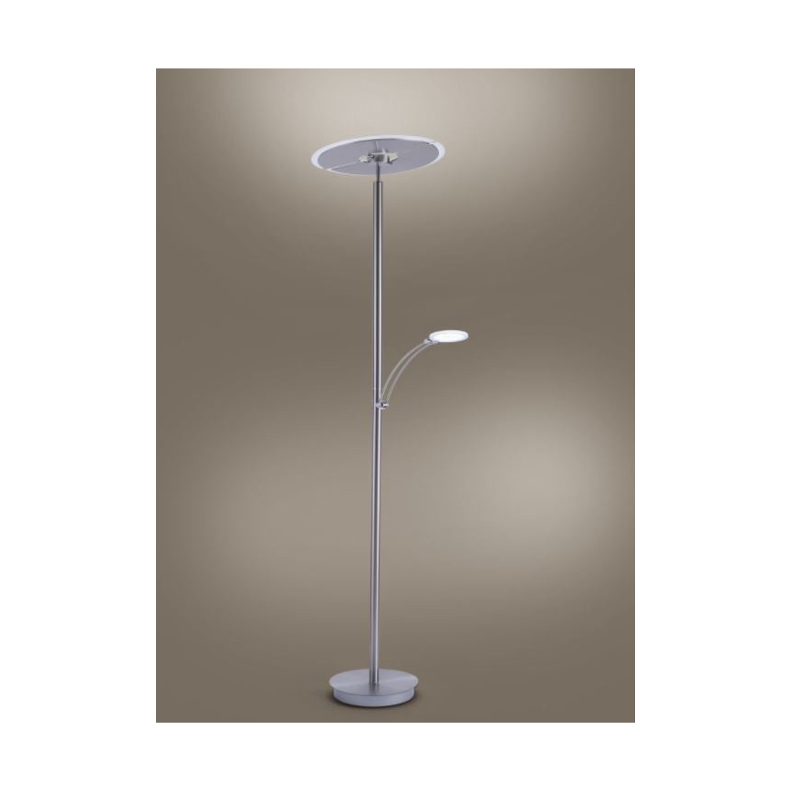 Paul Neuhaus 673-55 - Candeeiro de chão LED com regulação ARTUR 2xLED/21W/230V+1xLED/6W cromado brilhante