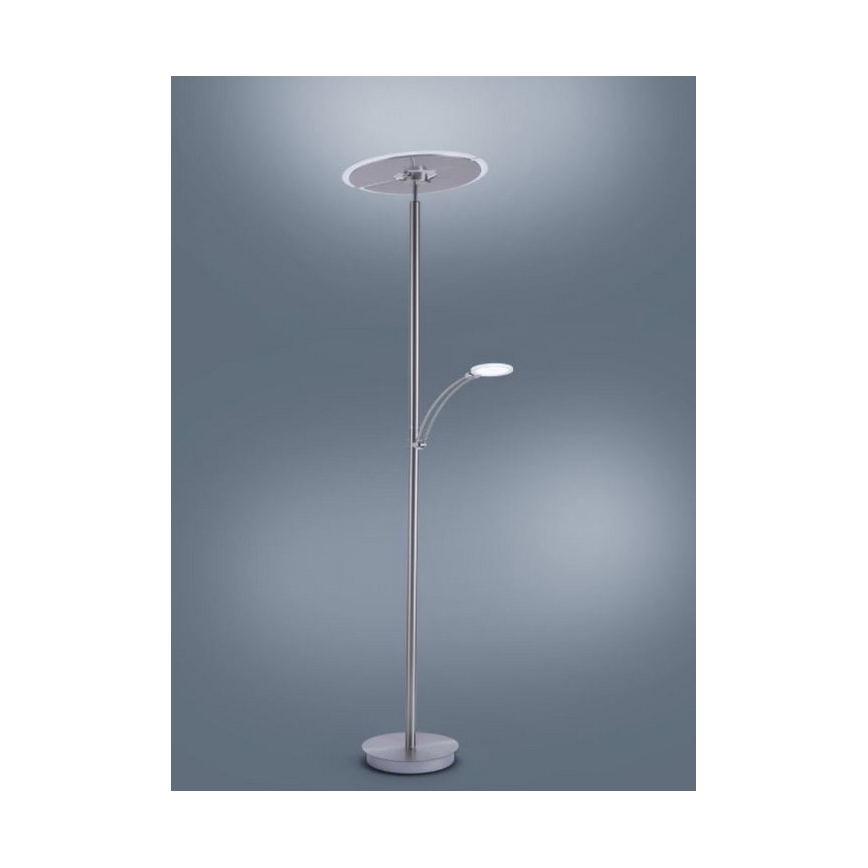 Paul Neuhaus 673-55 - Candeeiro de chão LED com regulação ARTUR 2xLED/21W/230V+1xLED/6W cromado brilhante