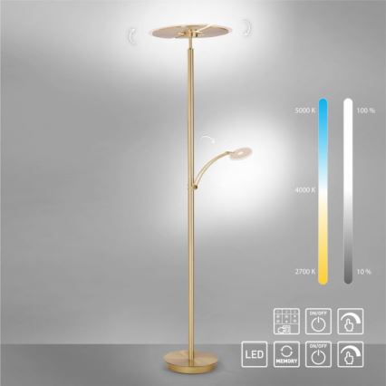 Paul Neuhaus 673-60- Candeeiro de chão LED com regulação ARTUR 2xLED/21W/230V+1xLED/6W