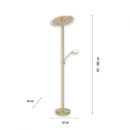 Paul Neuhaus 673-60- Candeeiro de chão LED com regulação ARTUR 2xLED/21W/230V+1xLED/6W
