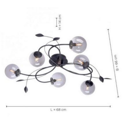 Paul Neuhaus 6737-18 - Candelabro montado à superfície LED WIDOW 6xG9/3W/230V