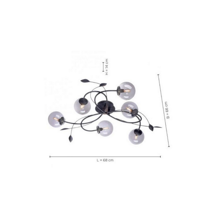 Paul Neuhaus 6737-18 - Candelabro montado à superfície LED WIDOW 6xG9/3W/230V