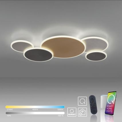 Paul Neuhaus 8008-70 - Iluminação de teto LED com regulação Q-PIATO LED/49W/230V 2700-5000K Wi-Fi + comando