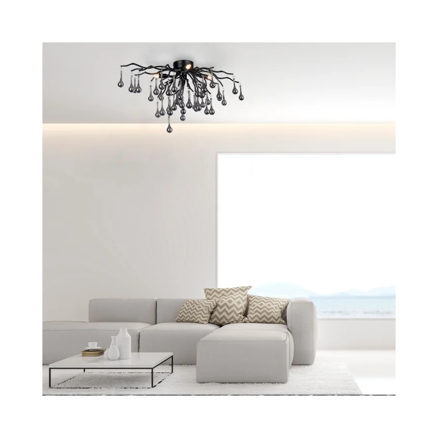Paul Neuhaus 8090-18 - Lustre de teto de superfície ICICLE 4xG9/40W/230V 30x60 cm preto