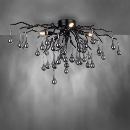 Paul Neuhaus 8090-18 - Lustre de teto de superfície ICICLE 4xG9/40W/230V 30x60 cm preto