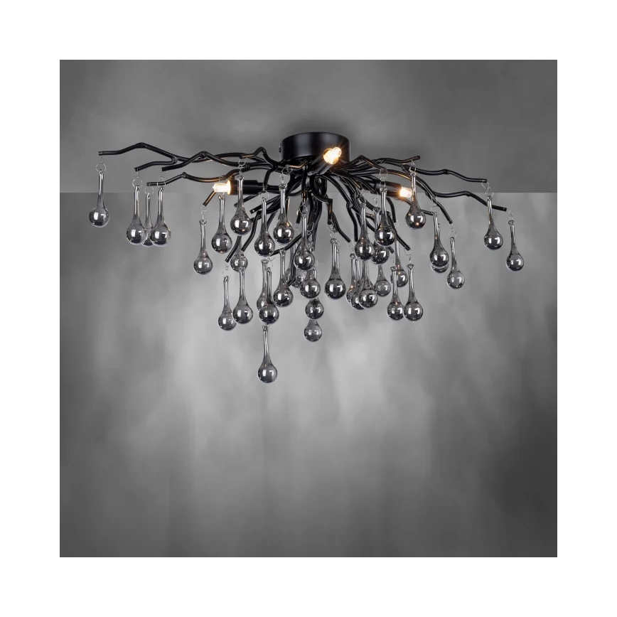 Paul Neuhaus 8090-18 - Lustre de teto de superfície ICICLE 4xG9/40W/230V 30x60 cm preto