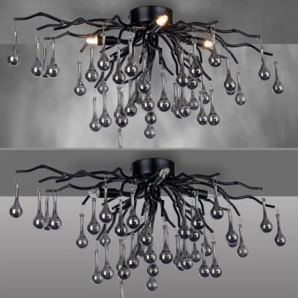 Paul Neuhaus 8090-18 - Lustre de teto de superfície ICICLE 4xG9/40W/230V 30x60 cm preto