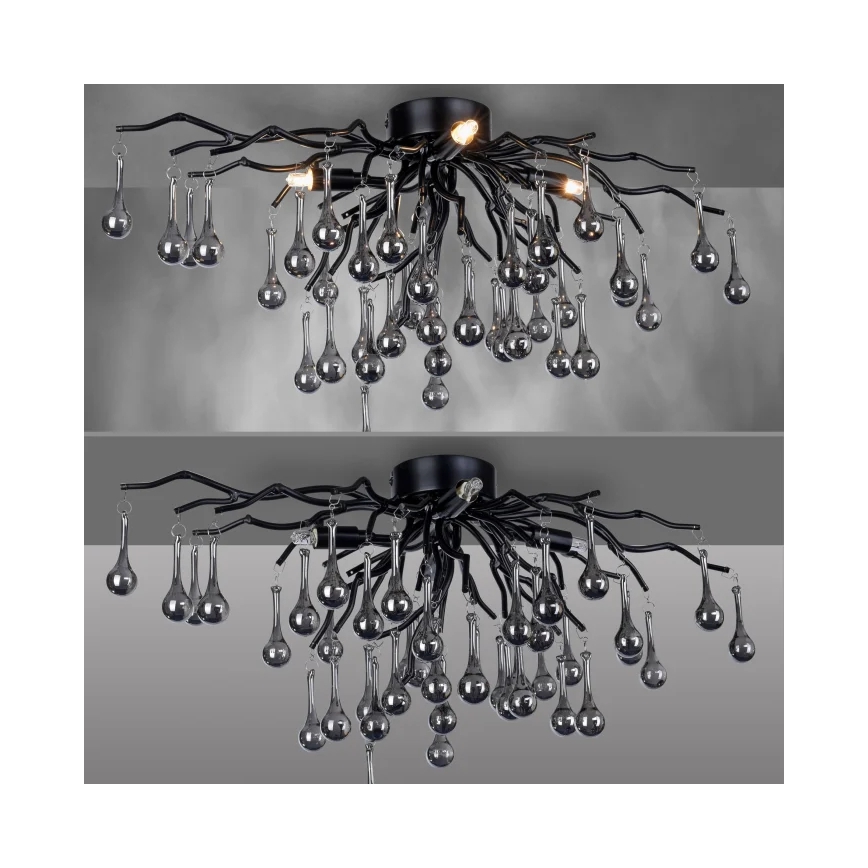 Paul Neuhaus 8090-18 - Lustre de teto de superfície ICICLE 4xG9/40W/230V 30x60 cm preto