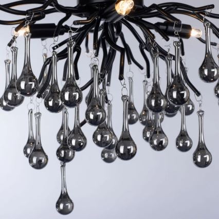 Paul Neuhaus 8090-18 - Lustre de teto de superfície ICICLE 4xG9/40W/230V 30x60 cm preto