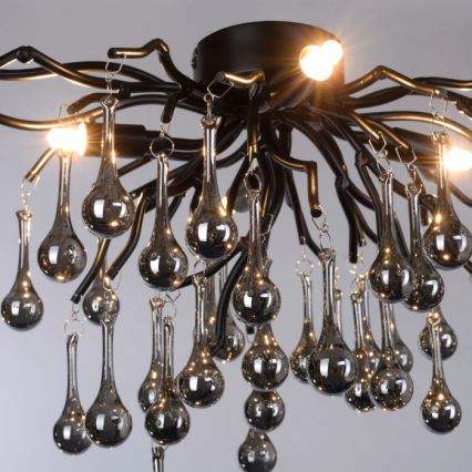 Paul Neuhaus 8090-18 - Lustre de teto de superfície ICICLE 4xG9/40W/230V 30x60 cm preto