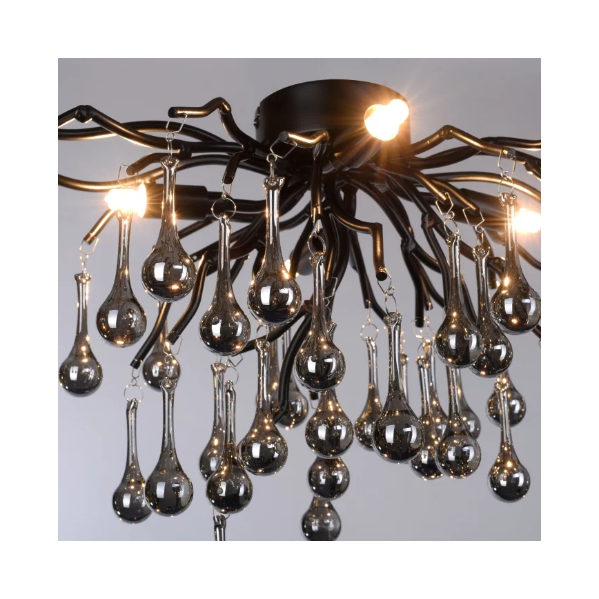 Paul Neuhaus 8090-18 - Lustre de teto de superfície ICICLE 4xG9/40W/230V 30x60 cm preto