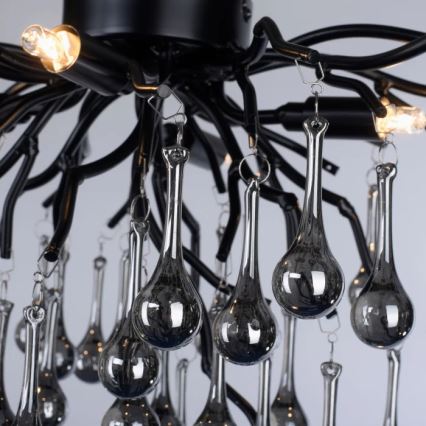 Paul Neuhaus 8090-18 - Lustre de teto de superfície ICICLE 4xG9/40W/230V 30x60 cm preto