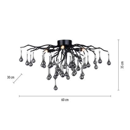 Paul Neuhaus 8090-18 - Lustre de teto de superfície ICICLE 4xG9/40W/230V 30x60 cm preto